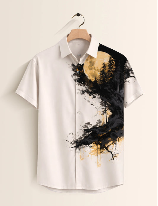 White Moon Mens Classic Half Sleeves Shirt - XPST