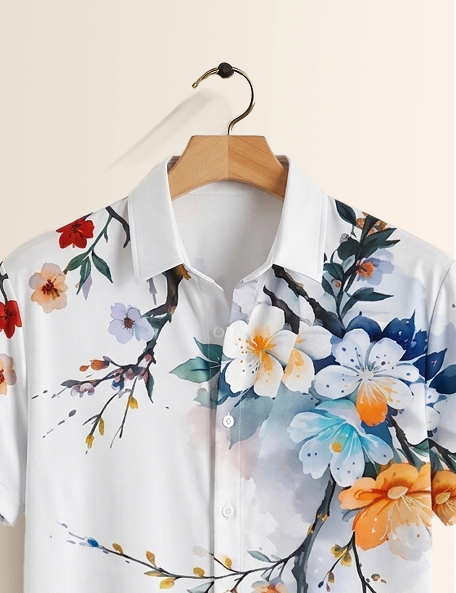White Rosery Mens Classic Half Sleeves Shirt - XPST