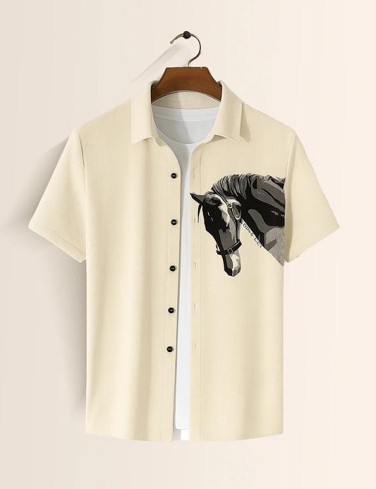 Horse Printed GenZ Vibe Premium Fancy Shirt – Trendy, Aesthetic & Street-Style Ready - XPST