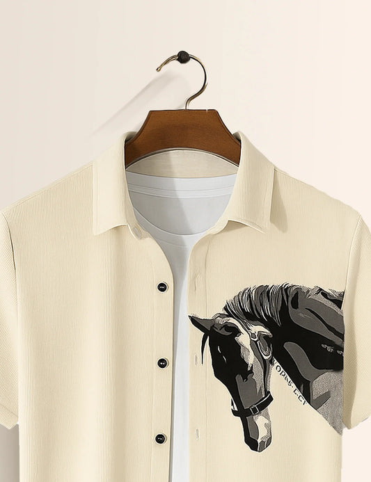 Horse Printed GenZ Vibe Premium Fancy Shirt – Trendy, Aesthetic & Street-Style Ready - XPST