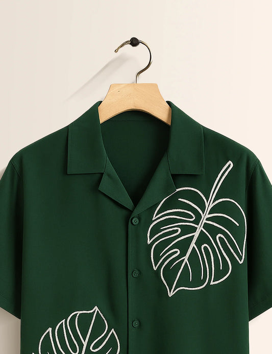 Leaf Printed GenZ Vibe Premium Fancy Shirt – Trendy, Aesthetic & Street-Style Ready - XPST