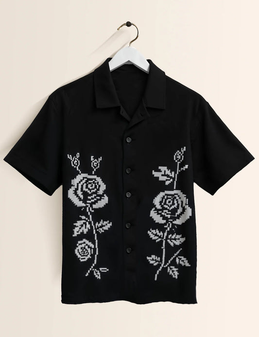 Rose Printed GenZ Vibe Premium Fancy Shirt – Trendy, Aesthetic & Street-Style Ready - XPST