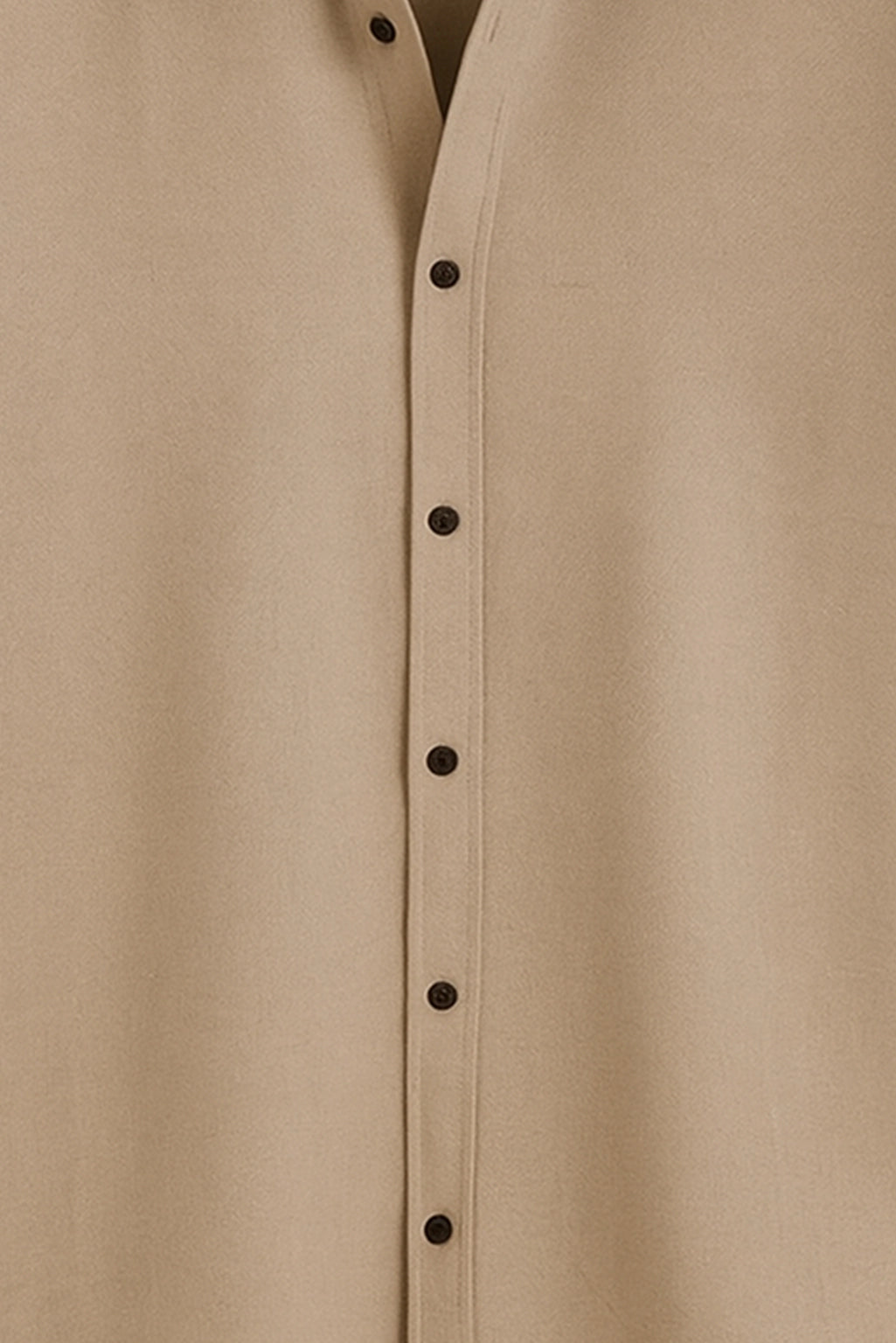 Men Spring And Summer Solid Color Loose Casual Long-Sleeved Shirt Khaki Color